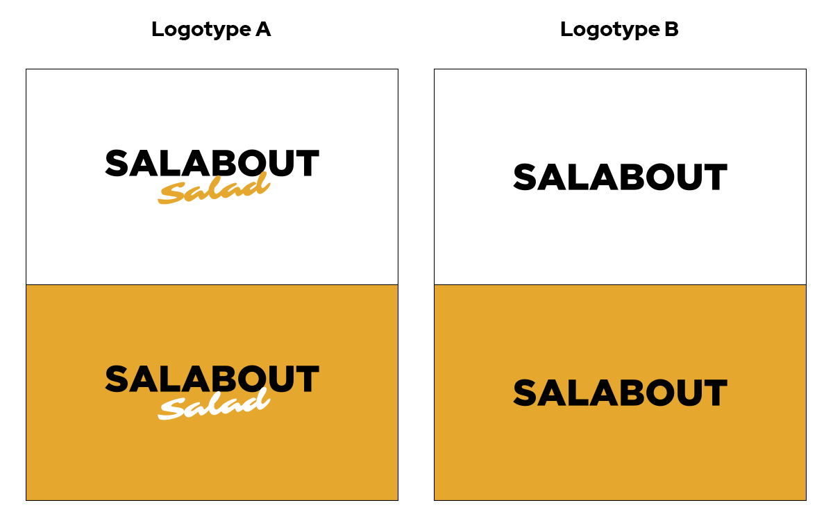 샐러바웃 로고 타입 A, B